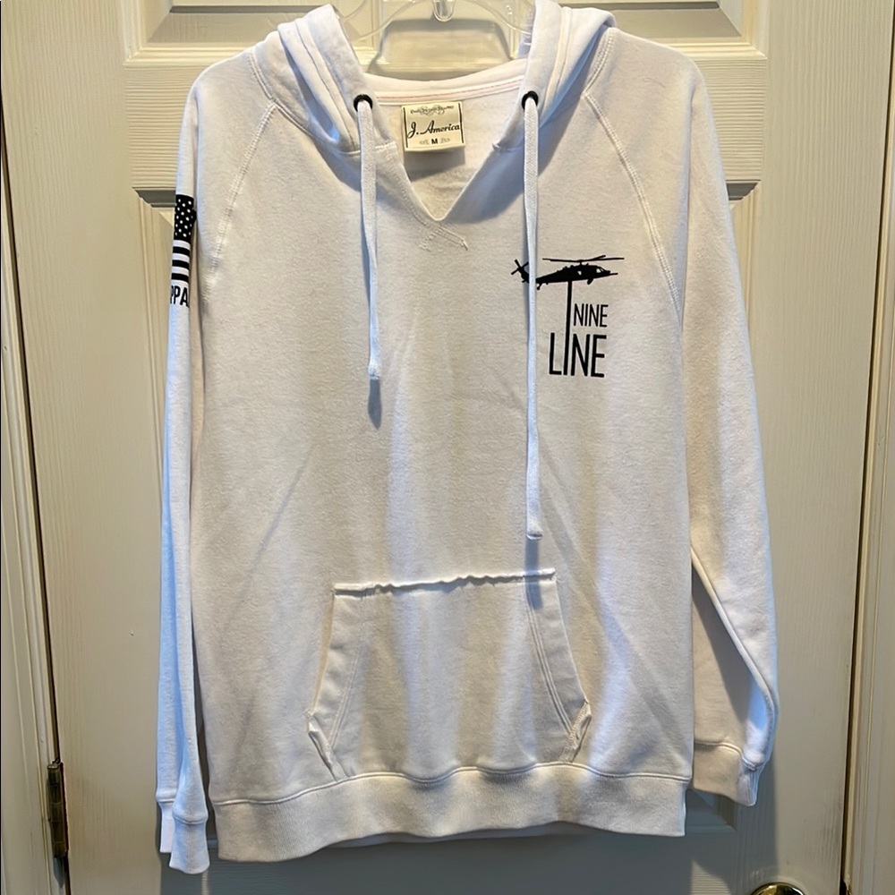 J. America Classic White Hoodie - Nine Line Apparel - Size M